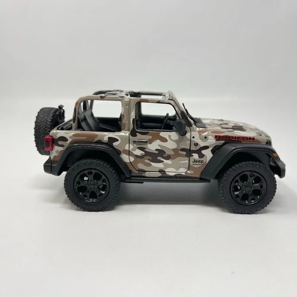 Kinsmart Jeep Wrangler Rubicon 2018 Die Cast Pull Back Topless Camo 1:34